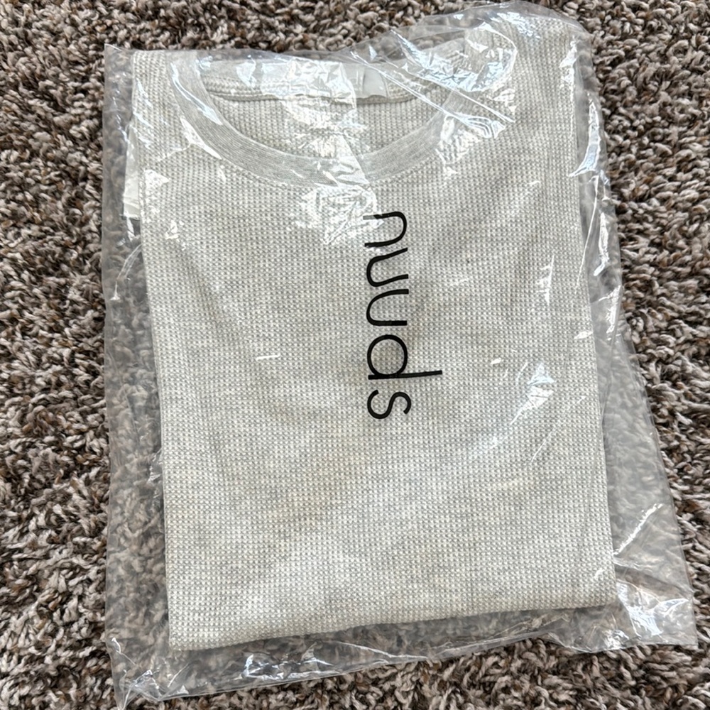 Nuuds waffle crewneck bodysuit